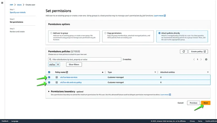 AWS Policies for C4C7OS Integration - imagen 14