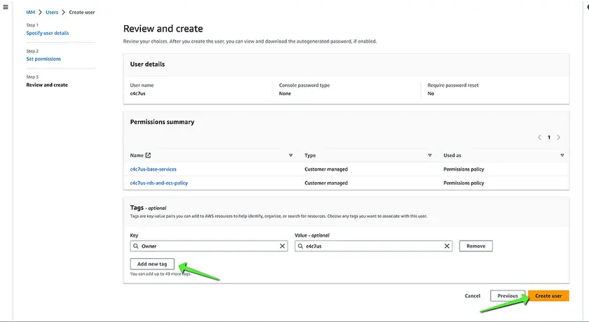 AWS Policies for C4C7OS Integration - imagen 15