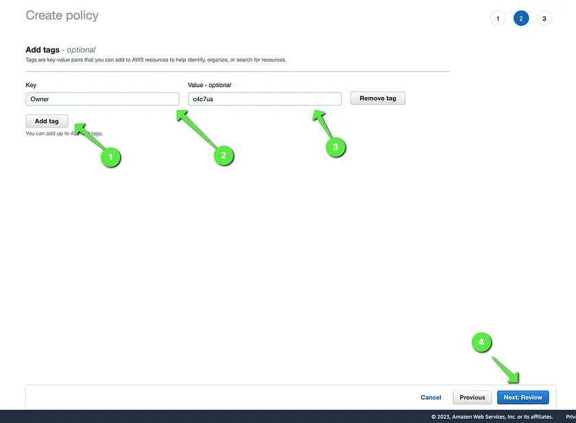 AWS Policies for C4C7OS Integration - imagen 6