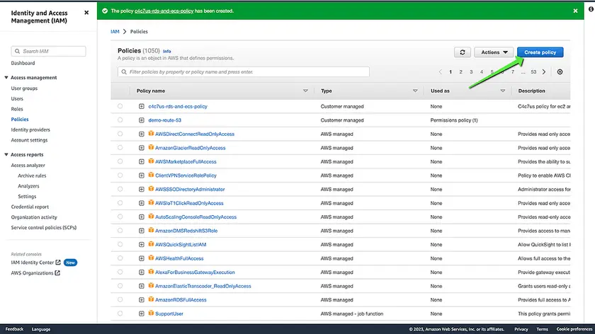 AWS Policies for C4C7OS Integration - imagen 8
