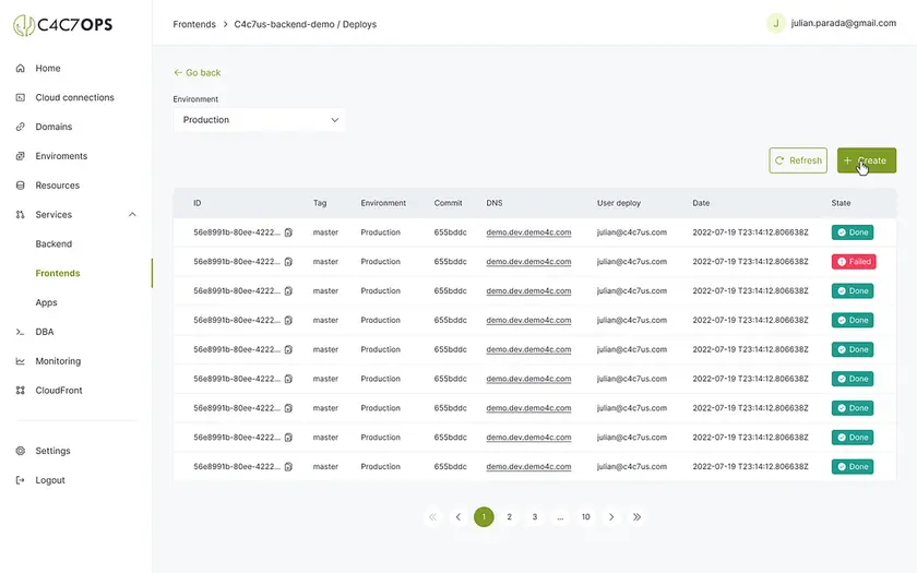 Despliega un repositorio frontend utilizando la consola de C4C7OPS - imagen 12
