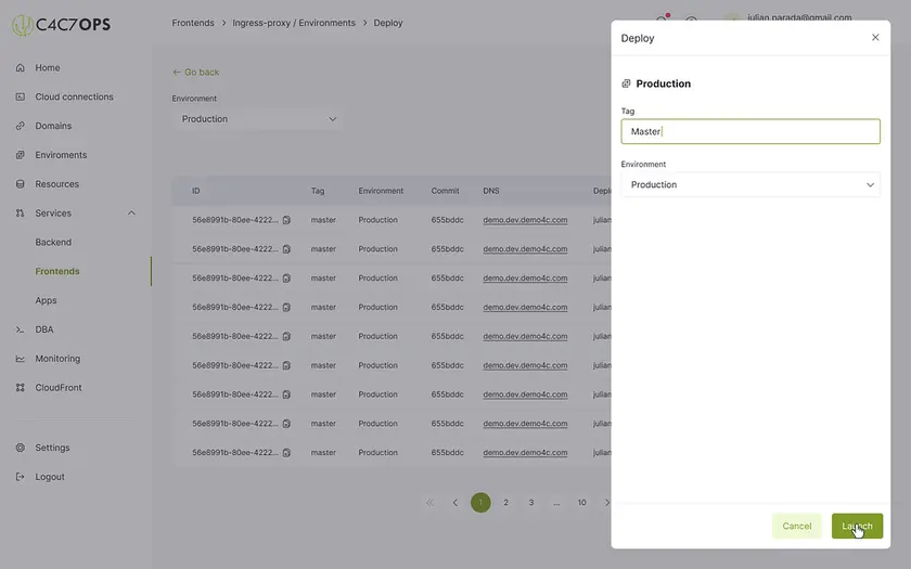 Despliega un repositorio frontend utilizando la consola de C4C7OPS - imagen 13