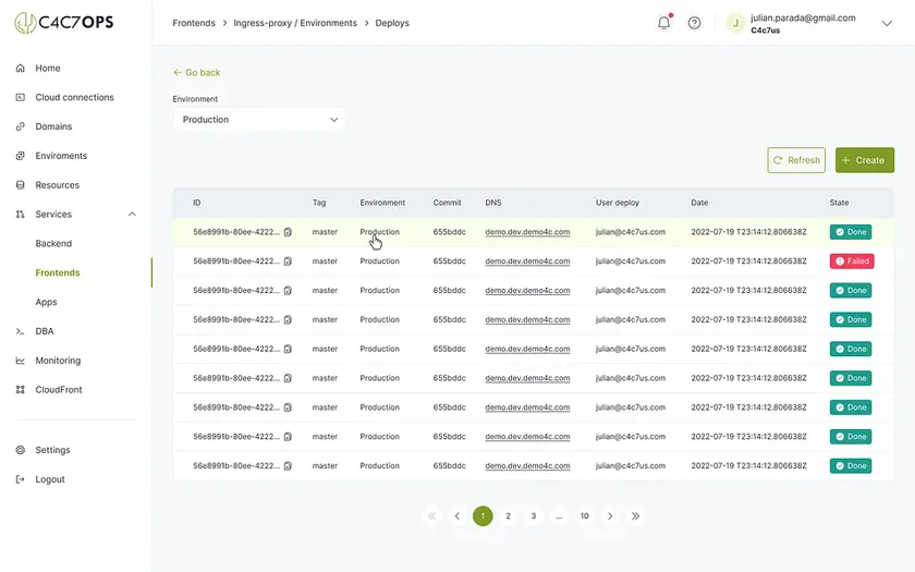Despliega un repositorio frontend utilizando la consola de C4C7OPS - imagen 15