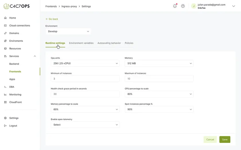 Despliega un repositorio frontend utilizando la consola de C4C7OPS - imagen 5