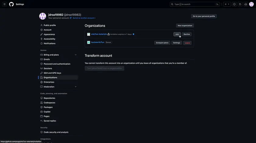 Vincular un proveedor Git con la consola de C4C7OPS - imagen 11