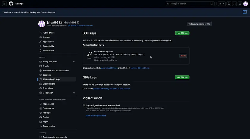 Vincular un proveedor Git con la consola de C4C7OPS - imagen 17